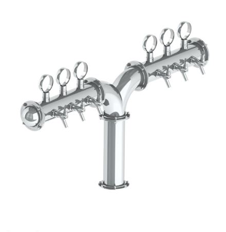 Wing Tower – 6 Faucet – SS Polished – Illuminated – Air Cooled C1221 Kromedispense