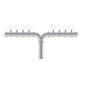 Wing Tower – 8 Faucet – SS Polished – Illuminated – Air Cooled-C1258- Kromedispense