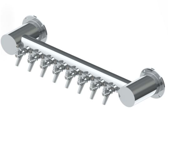 Overpass Wall Mount Tower - 8 Faucets - SS Polished - Glyco Cold Technology C1426 Kromedispense