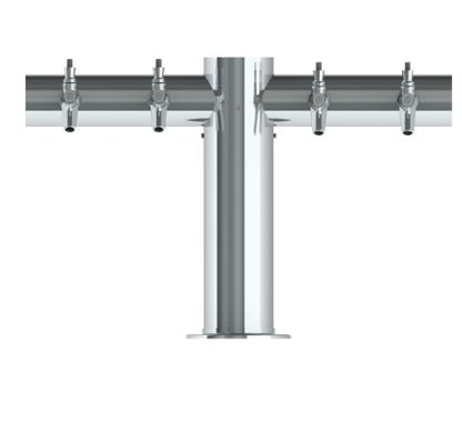 Overpass T Tower - 4 Faucets - SS Polished - Glyco Cold Technology C1433 Kromedispense
