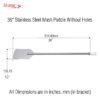 36" Stainless Steel Mash Paddle Without Holes C6532 kromedispense