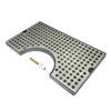14" x 8'' Cut Out Surface Mount Drip Tray - Brushed Stainless - 4" Column - With Drain C4015 kromedispense