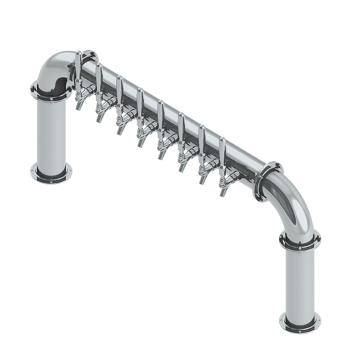 4" BrewXpipe Tower - 8 Faucets - SS Polished - Glyco Cold Technology C1085 Kromedispense