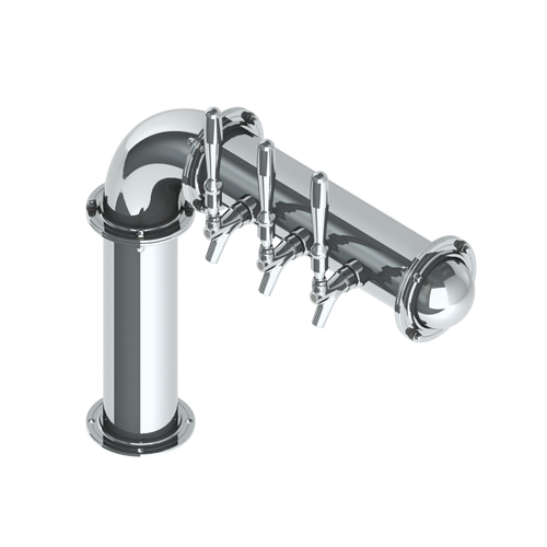 BrewXpipe Elbow Tower - 3 Faucets - SS Polished - Glyco Cold Technology-C1088 Kromedispense