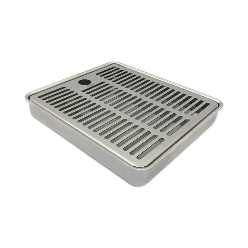 24" x 8" Krome C4224 Surface Mount Drip Tray with Drain 
