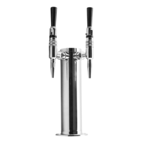 Nitro Coffee Tower - 2 Faucets with 100% SS Contact - SS Polished - Air Cooled C1030 kromedispense