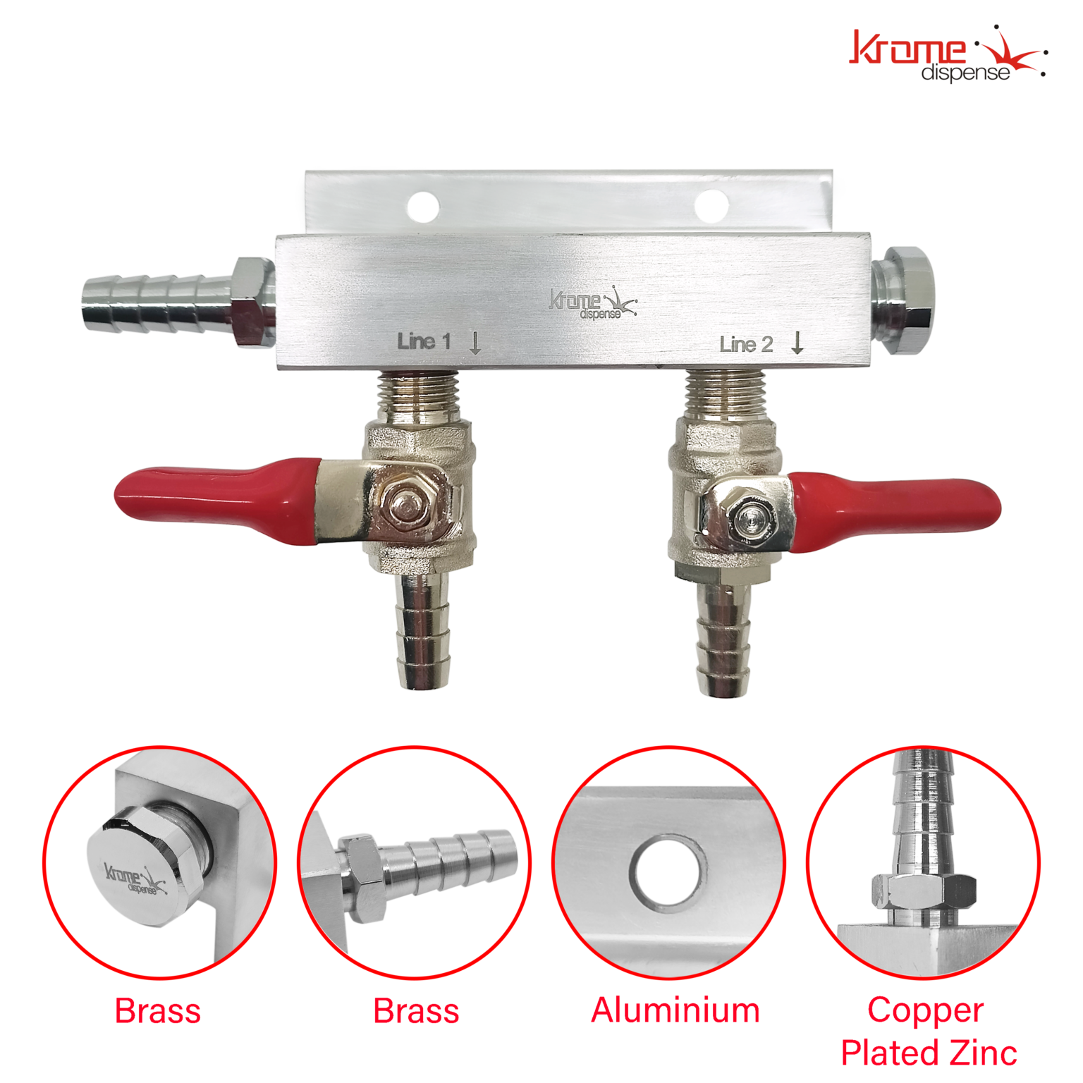 Krome Dispense » 2 Way Gas Distributors without PRV
