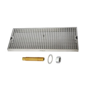39" x 8" Surface Drip Tray - Brushed Stainless - With Drain C4239 kromedispense