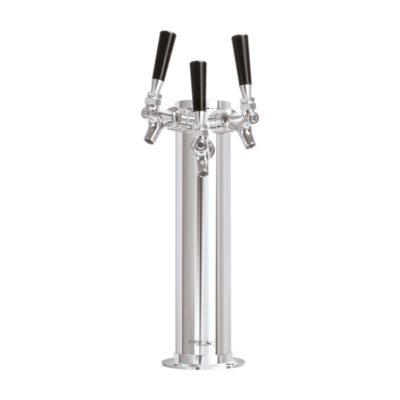 3"Column Tower - 3 Faucet - SS Polished - Air Cooled C508 Kromedispense