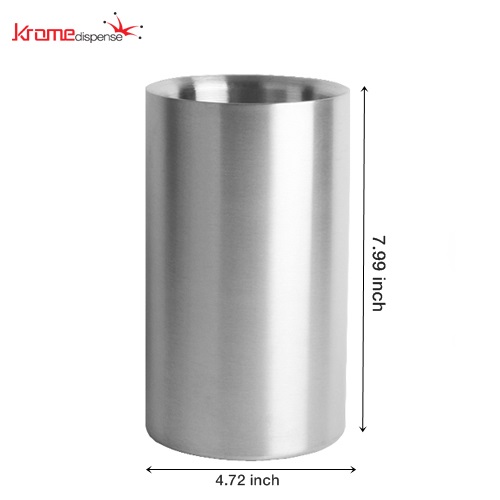Double Wall Stainless Steel Brushed mDesign Wine Bottle Cooler/Chiller Bucket