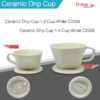 Ceramic Drip Cup 1- 4 Cup White C2339 kromedispense