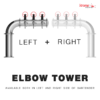 3 Tap Elbow Tower Brushed Stainless C1352 kromedispense