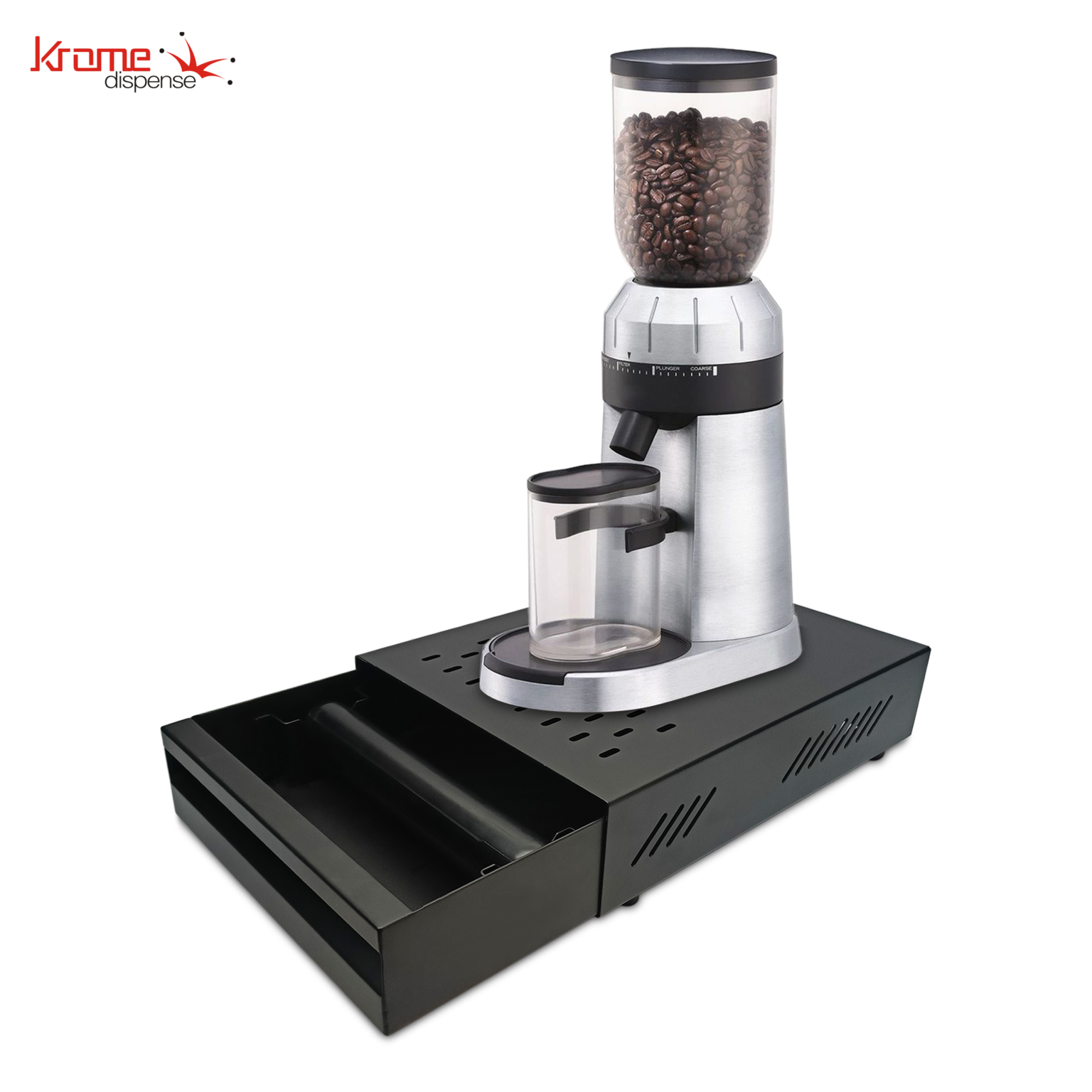 Knock box Drawer Black Krome Dispense