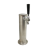 3" Column Beer Tower - 1 Faucets with 100% SS Contact - Brushed Stainless - Air Cooled C1031 kromedispense