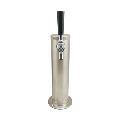 3" Column Beer Tower - 1 Faucets with 100% SS Contact - Brushed Stainless - Air Cooled C1031 kromedispense