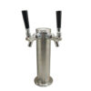 3″ Column Beer Tower – 2 Faucets with 100% SS Contact – Brushed Stainless Air Cooled C1032 Kromedispense