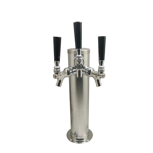 3″ Column Beer Tower – 3 Faucets with 100% SS Contact – Brushed Stainless Air Cooled C1033 Kromedispense