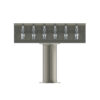 4" T Tower - 6 Faucets - Brushed Stainless - Glycol Cold Technology-C1386-Kromedispense