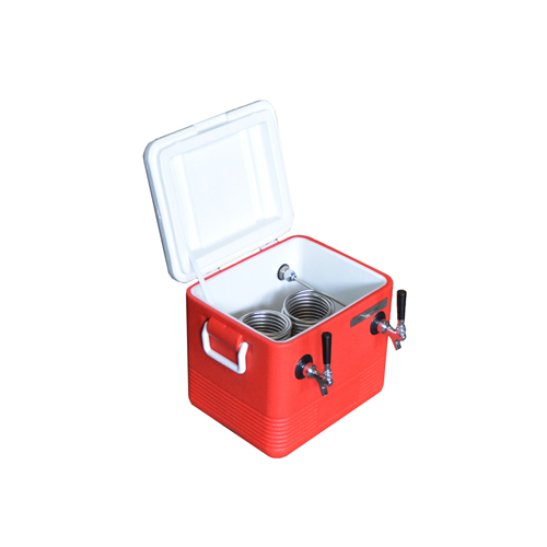 Jockey Box Cooler - Two Faucet with (2) 70' Stainless Steel Coils