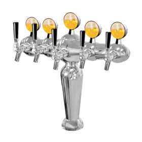 Inspire Tower - 5 Faucets - Polished Chrome -Illuminated - Glyco Cold Technology C1526 kromedispense