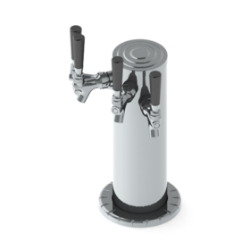 4" Column Tower with 1/4" Column Shank - 4 Faucet - SS Polished - Air Cooled C1541 Kromedispense