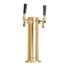 3″ Column Tower with 1/4″ Column Shank – 2 Faucet – Vibrant Gold Finish – Air Cooled C1179 Kromedispense