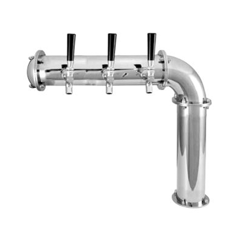 3" BrewXpipe Elbow Beer Tower - SS Polished - Glycol Cooled - 3 Faucet C1803L kromedispense