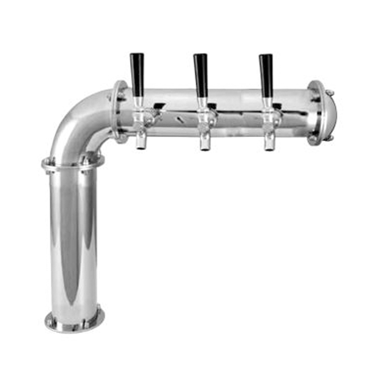3" BrewXpipe Elbow Beer Tower - SS Polished - Glycol Cooled - 3 Faucet C1803R kromedispense