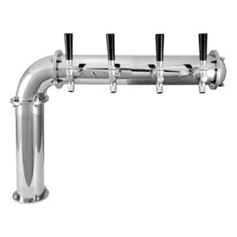 3" BrewXpipe Elbow Beer Tower - SS Polished - Glycol Cooled - 4 Faucet C1804R kromedispense