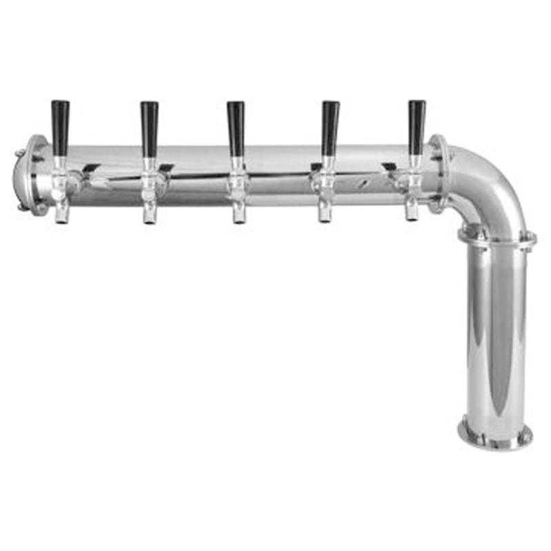 3" BrewXpipe Elbow Beer Tower - SS Polished - Glycol Cooled - 5 Faucet C1805L kromedispense