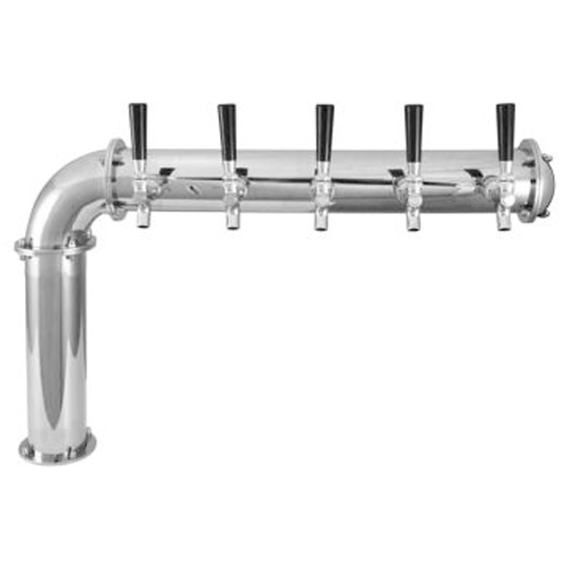 3" BrewXpipe Elbow Beer Tower - SS Polished - Glycol Cooled - 5 Faucet C1805R kromedispense