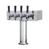 3" T Style Tower - 4 Faucet - SS Polished - Glycol Cold Technology C1854 Kromedispense