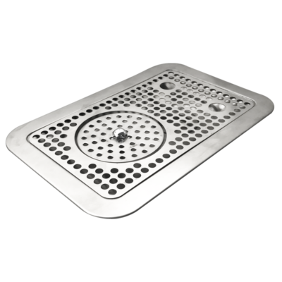 14” x 9″ Flush Mount Drip Tray With Rinser – Brushed Stainless C4033 Kromedispense