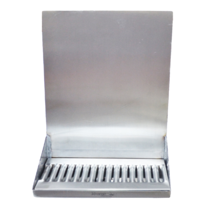 12" x 6" x 14" Shank Mounted Drip Tray - Brushed Stainless - With Drain - Without Faucet C4120 kromedispense