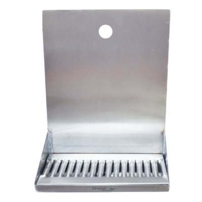 12" x 6" x 14" Shank Mounted Drip Tray - Brushed Stainless - With Drain - 1 Faucet C4121 kromedispense
