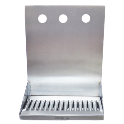 12" x 6" x 14" Shank Mounted Drip Tray - Brushed Stainless - With Drain - 3 Faucets C4123 kromedispense