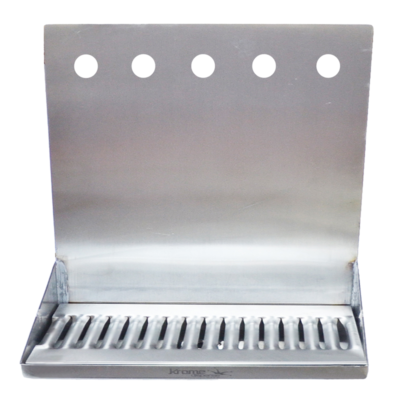16" x 6" x 14" Shank Mounted Drip Tray - Brushed Stainless - With Drain - 5 Faucets C4165 kromedispense