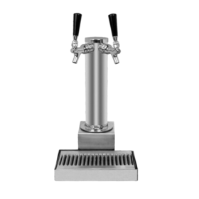 Clamp On Tower - 2 Faucets with 100% SS Contact - SS Polished - Air Cooled C514 Kromedispence