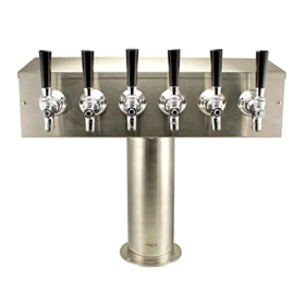 4″ T Tower – 6 Faucets – Brushed Stainless – Air Cooled C557 Kromedispense
