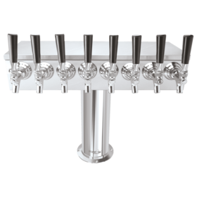 4" T Tower - 8 Faucets - Brushed Stainless - Air Cooled C558 Kromedispense