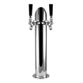 3” Taper Cut Tower - 2 Faucets - SS Polished - Air Cooled C593 Kromedispense