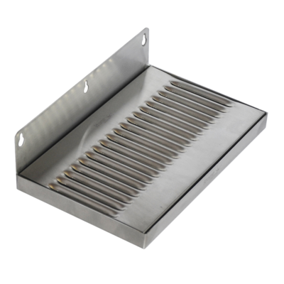 10" x 6" Wall Mount Drip Tray - Brushed Stainless - Without Drain C609 kromedispense