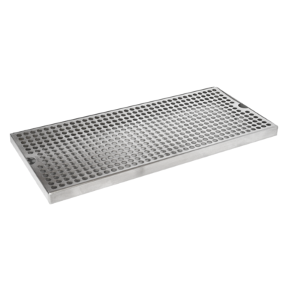 12" x 8" Surface Drip Tray - Brushed Stainless - Without Drain C626 kromedispense