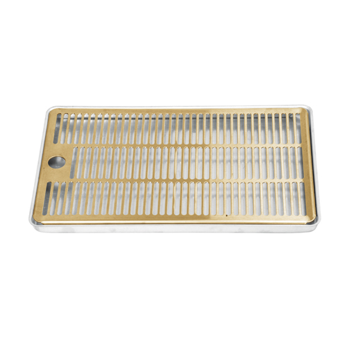 12" x 7" Aluminium Surface Drip Tray- Vibrant Gold Finish - Without Drain C641 kromedispense