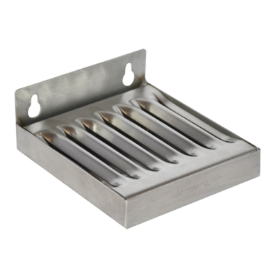 4" x 4.5" Wall Mount Drip Tray - Brushed Stainless - Without Drain C646 Kromedispense
