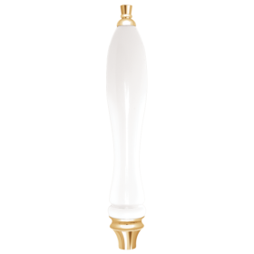 Pub Style Handle With Gold Fittings-White kromedispense