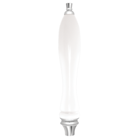 Pub Style Handle with silver fittings-White C681 kromedispense