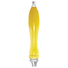 Pub Style Handle with silver fittings-Yellow C685 kromedispense