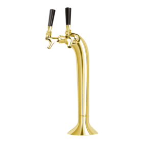 Snake Tower -2 Faucets - Vibrant Gold Finish - Air Cooled C734 Kromedispense