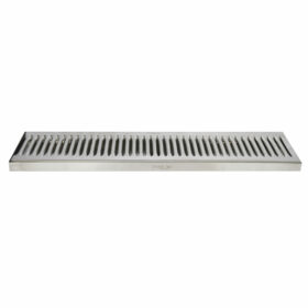 45" x 5" Surface Drip Tray - Brushed Stainless - With Drain C819 kromedispense